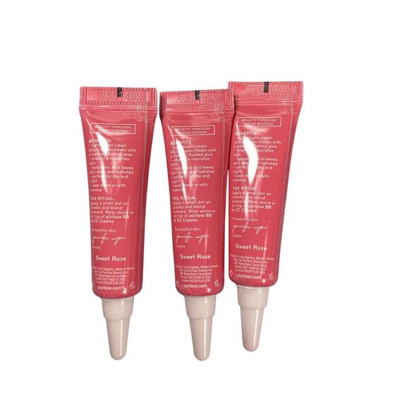 Purlisse Blush Glow BB Cheek Color Set Of 3 Sweet Rose Travel Size 0.17Fl Each - Picture 2 of 2